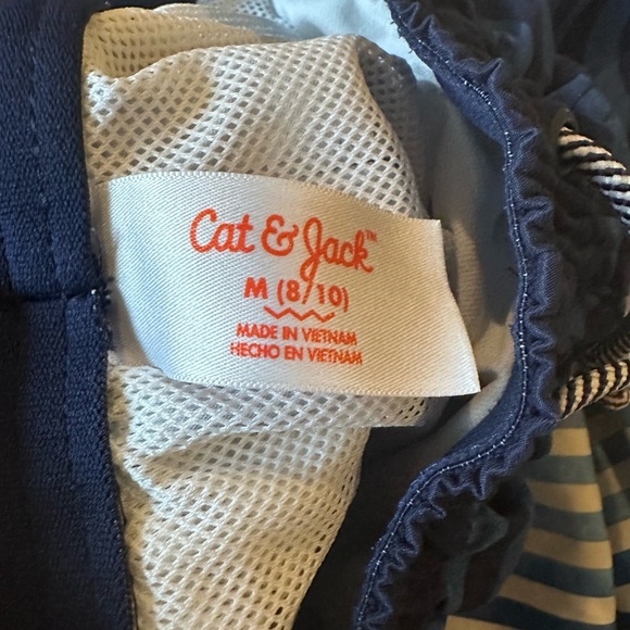 Cat & Jack Boys Medium 8/10 Rainbow Striped Swim Trunks - Picture 3 of 3